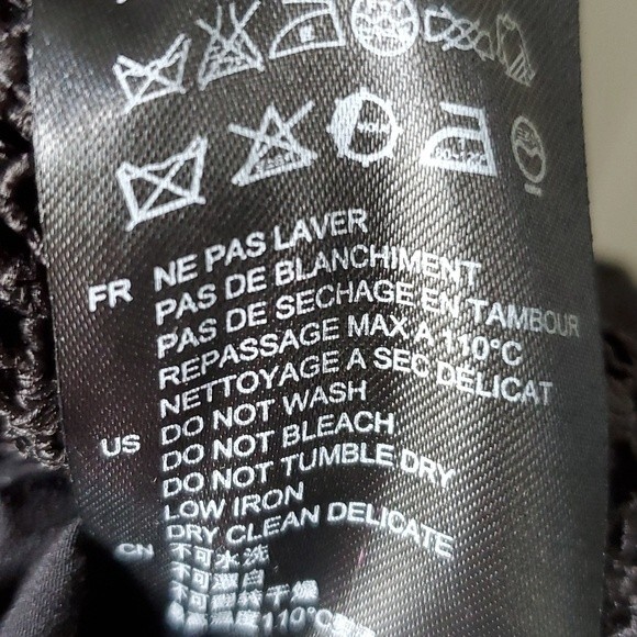 SANDRO PARIS BLACK LACE V-NECK GEOMETRIC MINI DRESS SIZE 2 FIT FLARE COCKTAIL - Picture 10 of 14